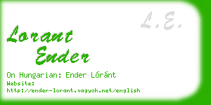 lorant ender business card