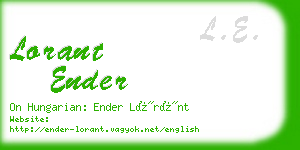 lorant ender business card